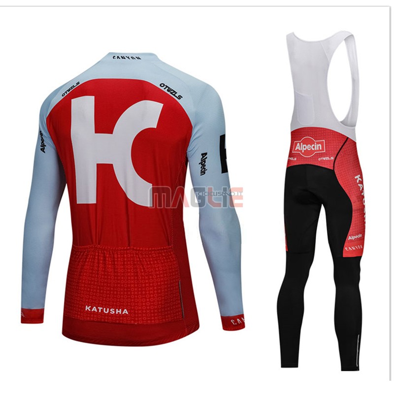 Maglia Katusha Alpecin Manica Lunga 2018 Rosso